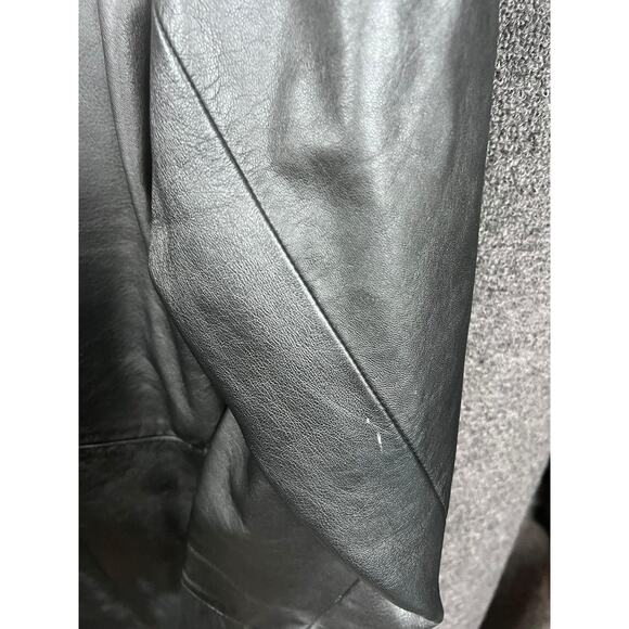VTG Maquette Leather Long Blazer Coat Jacket Womens 4 Miss Jacksons 90s - Picture 9 of 12